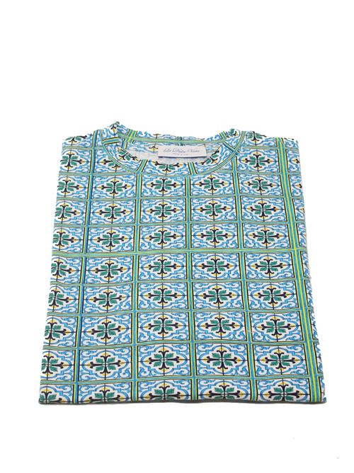 T-shirt unisex con maioliche eleganti La Dolce Vista x Mané Capri | THSIRTALLOVERAZZURRO